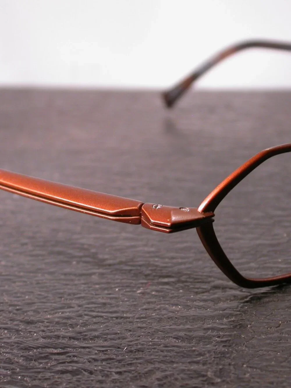 Face A Face Steps Bronze Orange Metal Stylish Eyeglasses Hand Made in France